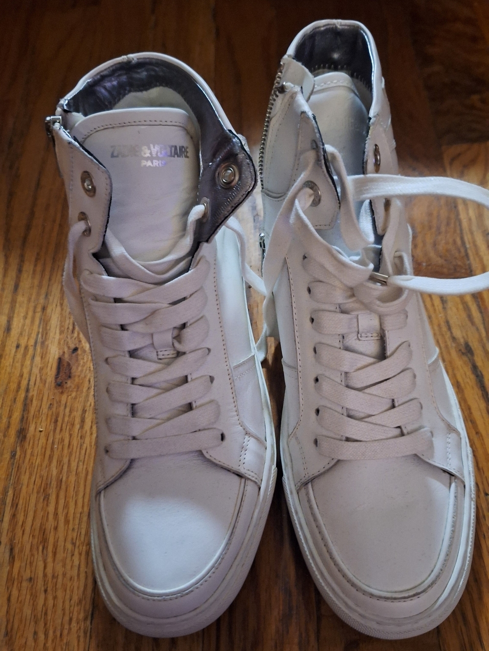 Zadig & Voltaire White Leather High-Top Sneakers for Women